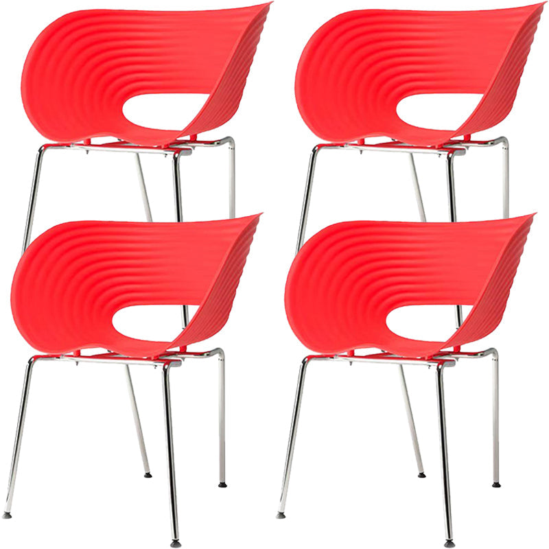 Eigentijdse plastic arm eetstoel in matte afwerking voor thuis