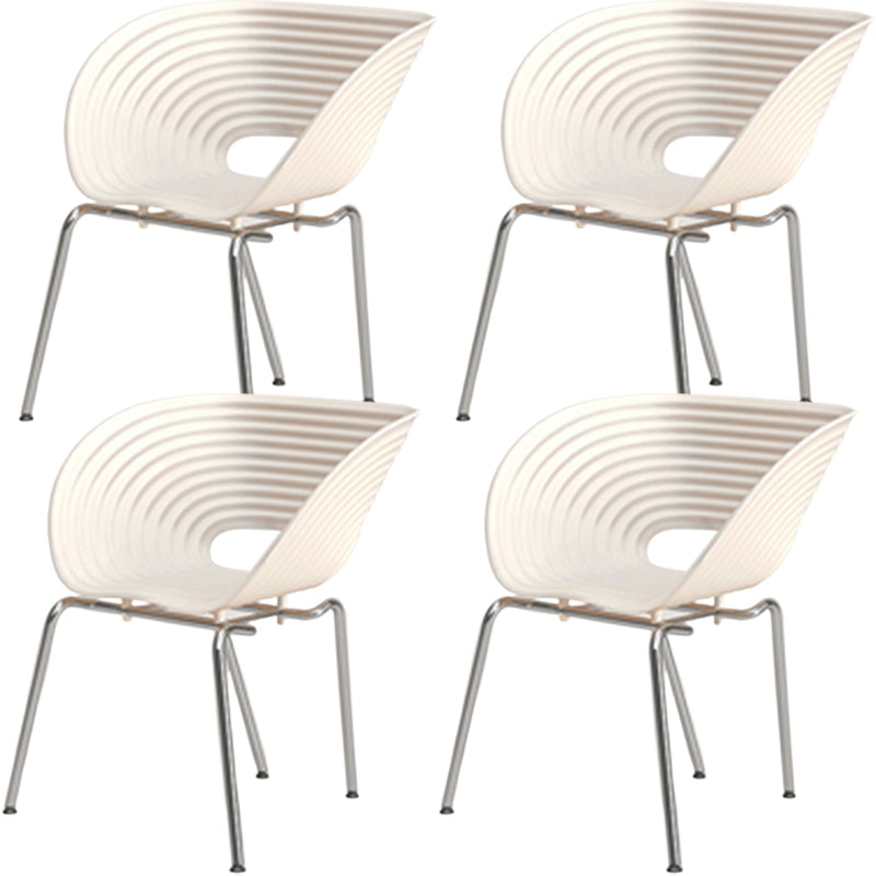 Eigentijdse plastic arm eetstoel in matte afwerking voor thuis