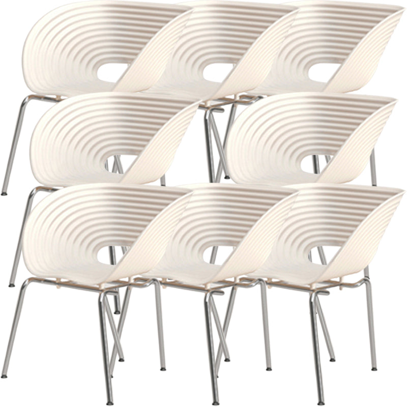 Eigentijdse plastic arm eetstoel in matte afwerking voor thuis