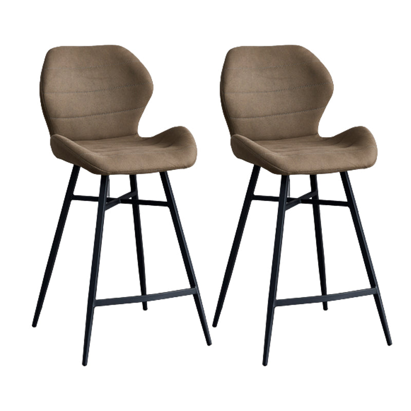 Gevormde stoel gestoffeerde lage rugbarkrukken met metalen basis