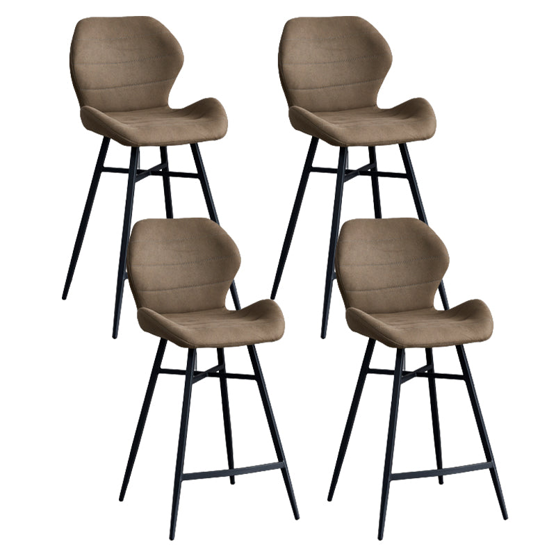 Gevormde stoel gestoffeerde lage rugbarkrukken met metalen basis