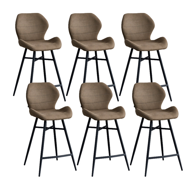 Gevormde stoel gestoffeerde lage rugbarkrukken met metalen basis