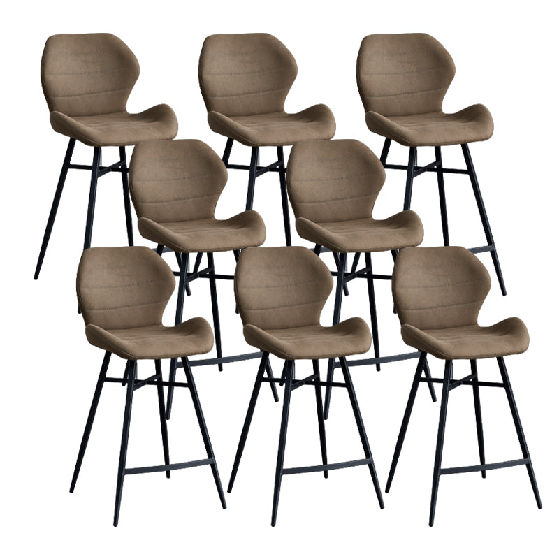 Gevormde stoel gestoffeerde lage rugbarkrukken met metalen basis