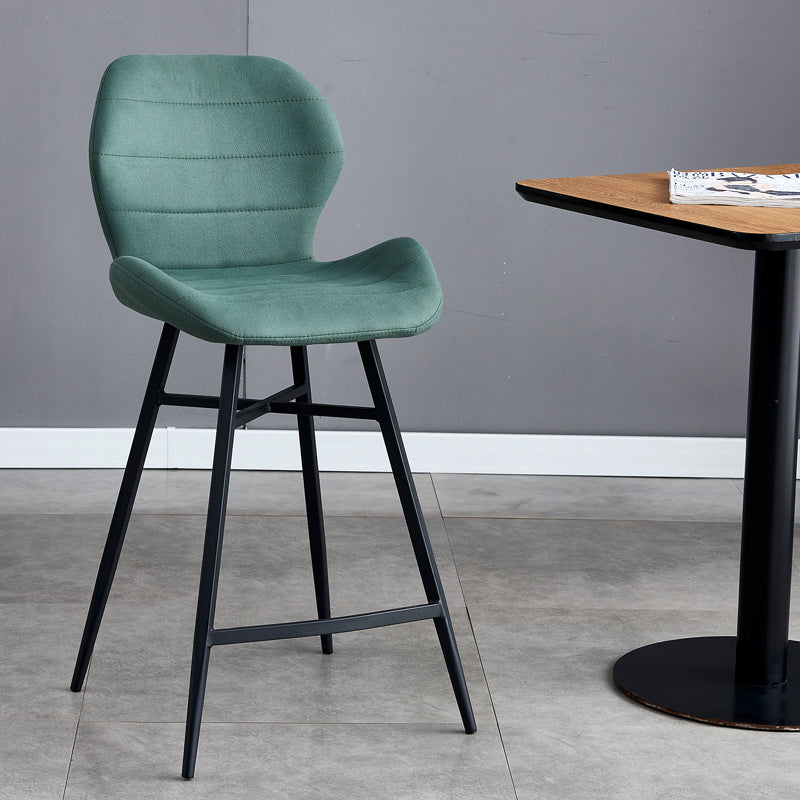 Gevormde stoel gestoffeerde lage rugbarkrukken met metalen basis