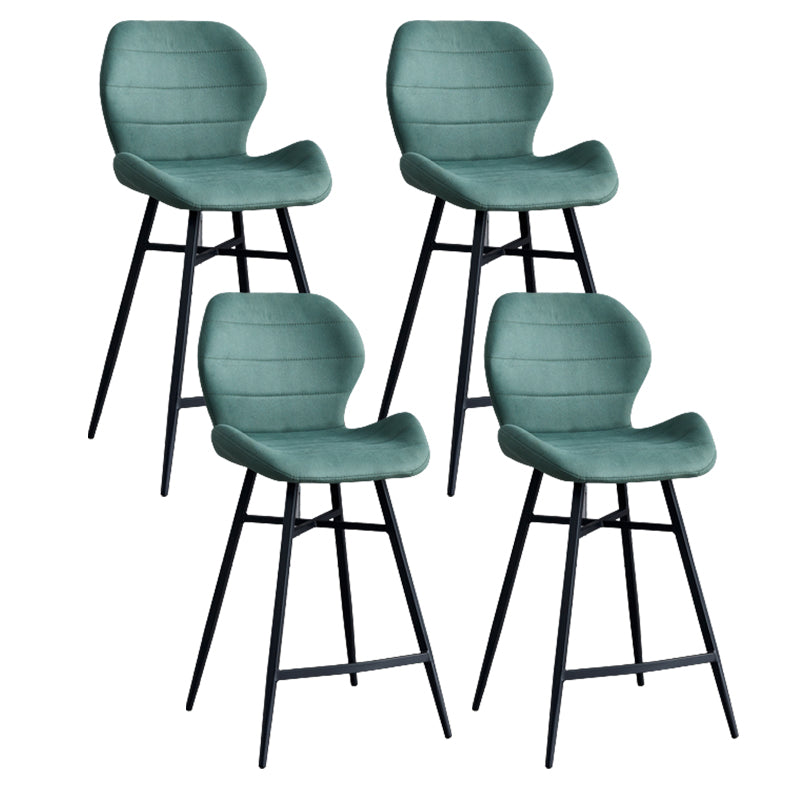 Gevormde stoel gestoffeerde lage rugbarkrukken met metalen basis