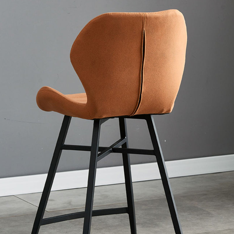 Gevormde stoel gestoffeerde lage rugbarkrukken met metalen basis