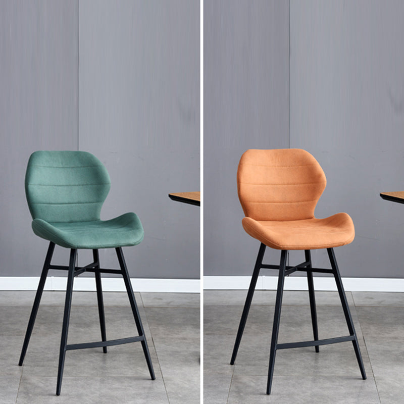 Gevormde stoel gestoffeerde lage rugbarkrukken met metalen basis