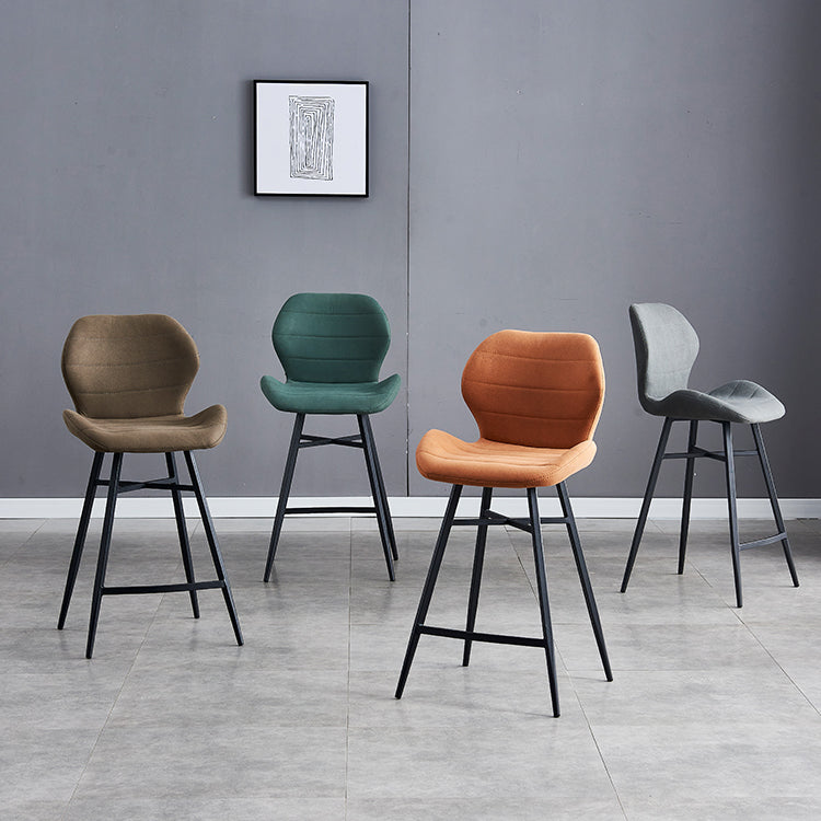 Gevormde stoel gestoffeerde lage rugbarkrukken met metalen basis