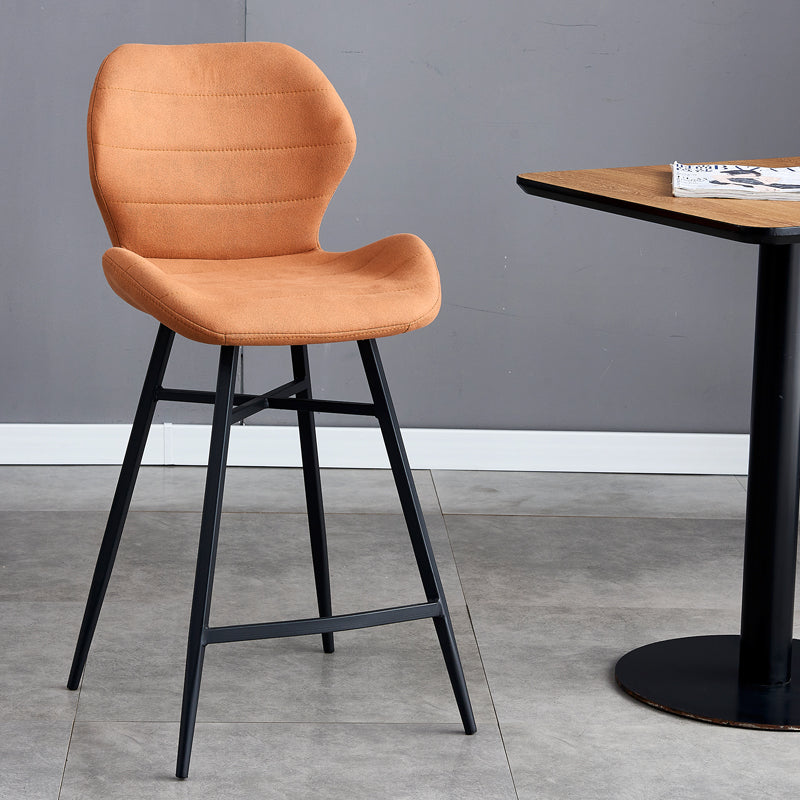 Gevormde stoel gestoffeerde lage rugbarkrukken met metalen basis