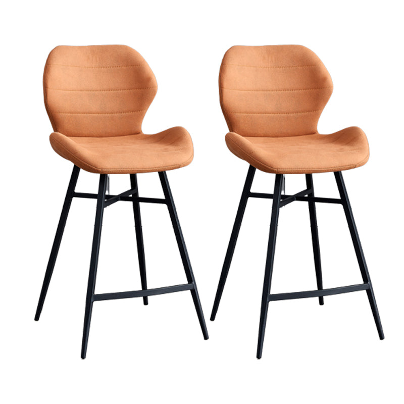 Gevormde stoel gestoffeerde lage rugbarkrukken met metalen basis