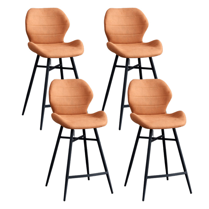 Gevormde stoel gestoffeerde lage rugbarkrukken met metalen basis