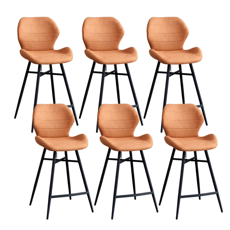 Gevormde stoel gestoffeerde lage rugbarkrukken met metalen basis