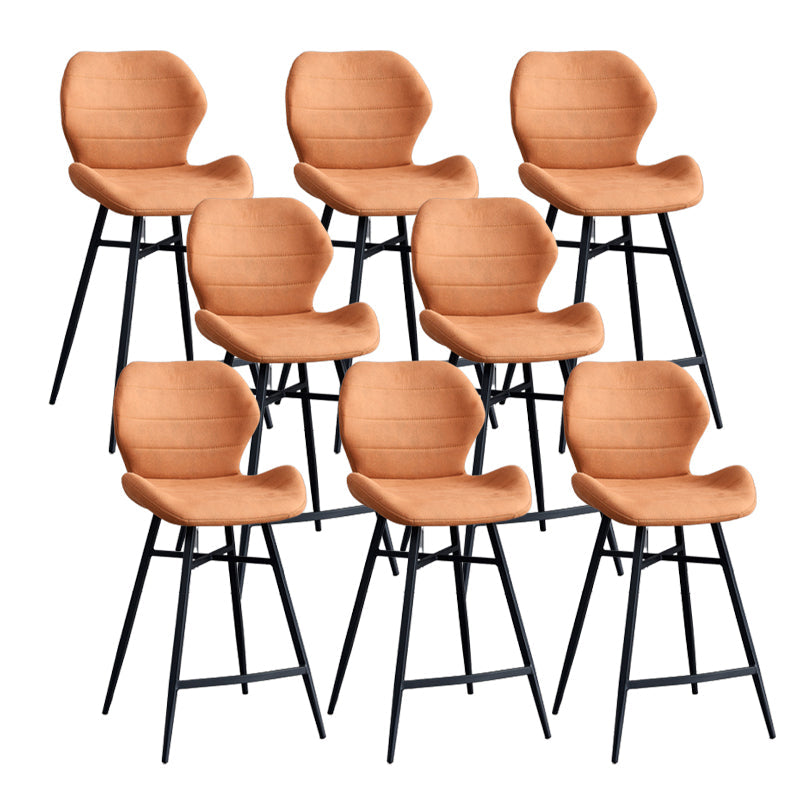 Gevormde stoel gestoffeerde lage rugbarkrukken met metalen basis