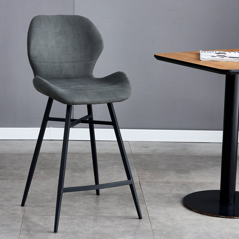 Gevormde stoel gestoffeerde lage rugbarkrukken met metalen basis