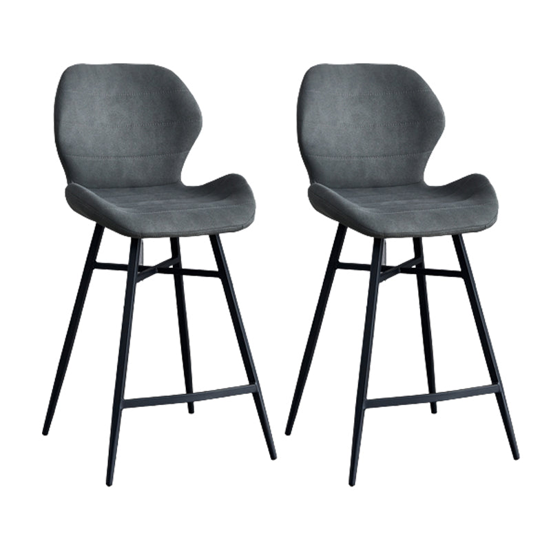 Gevormde stoel gestoffeerde lage rugbarkrukken met metalen basis