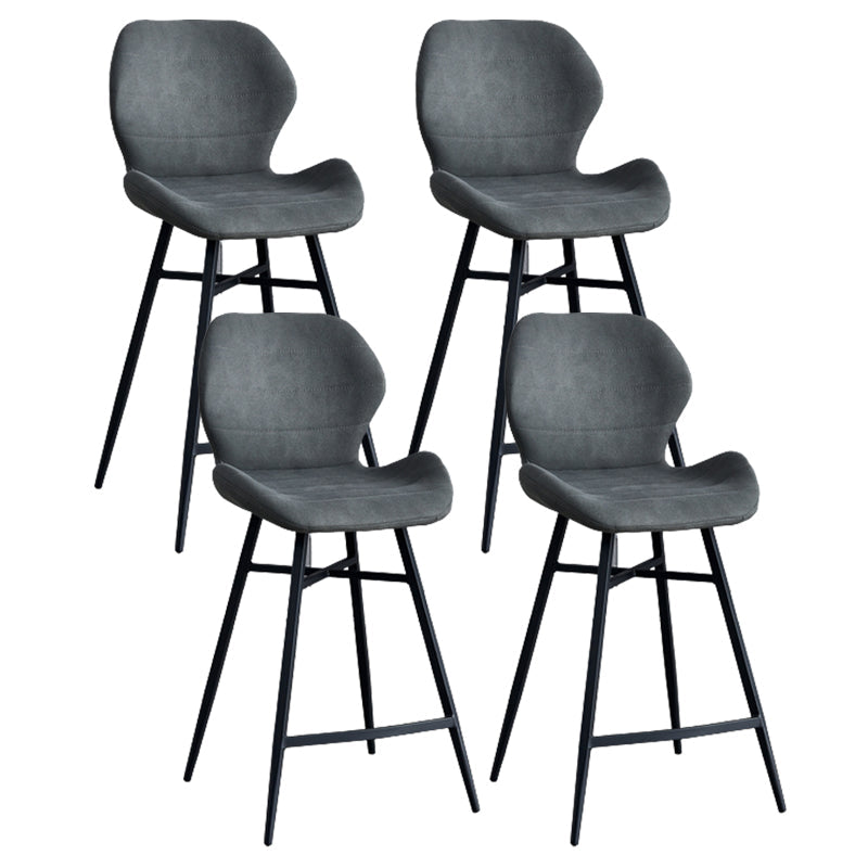 Gevormde stoel gestoffeerde lage rugbarkrukken met metalen basis