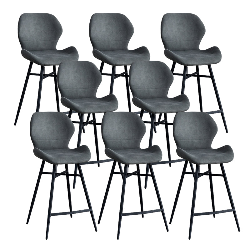 Gevormde stoel gestoffeerde lage rugbarkrukken met metalen basis