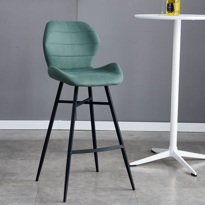 Gevormde stoel gestoffeerde lage rugbarkrukken met metalen basis