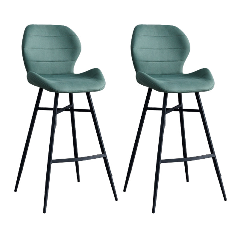 Gevormde stoel gestoffeerde lage rugbarkrukken met metalen basis