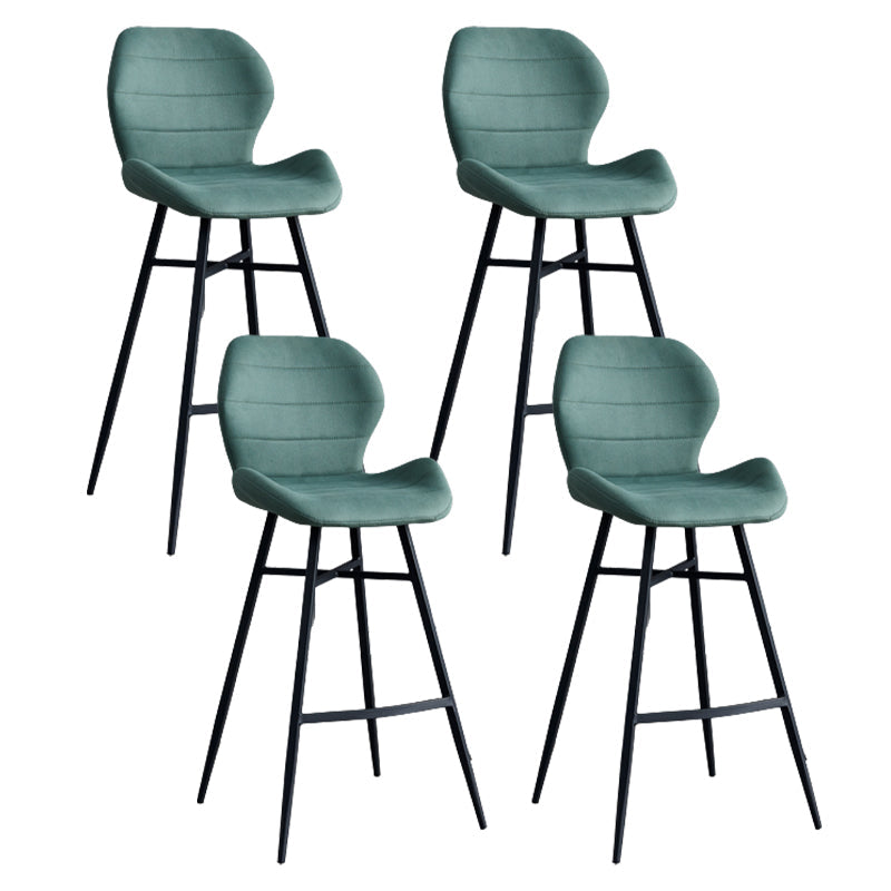 Gevormde stoel gestoffeerde lage rugbarkrukken met metalen basis