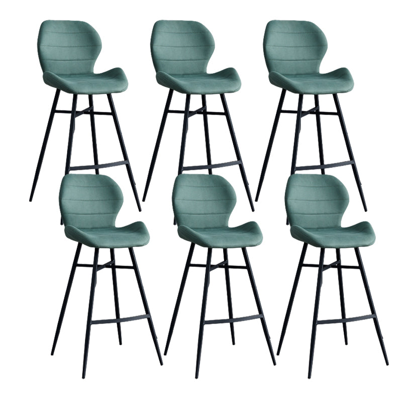 Gevormde stoel gestoffeerde lage rugbarkrukken met metalen basis