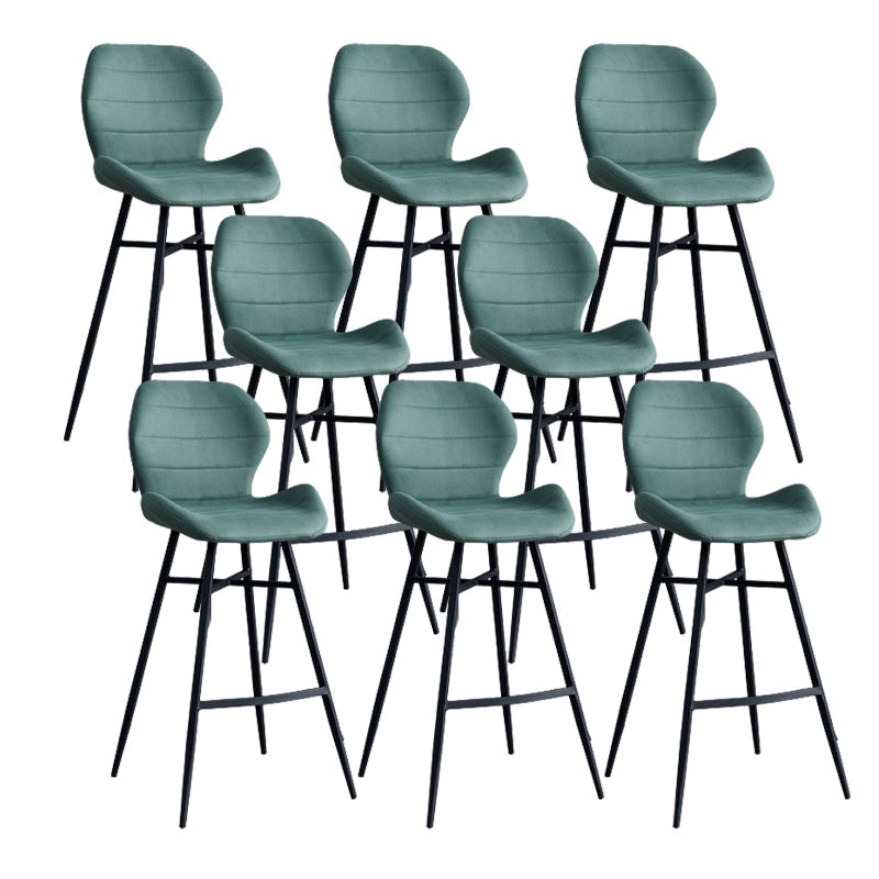 Gevormde stoel gestoffeerde lage rugbarkrukken met metalen basis