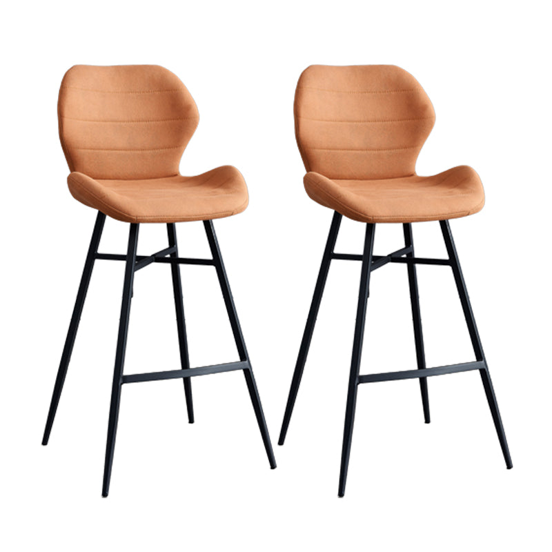 Gevormde stoel gestoffeerde lage rugbarkrukken met metalen basis