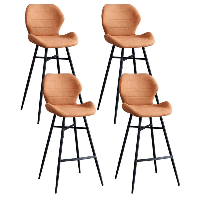 Gevormde stoel gestoffeerde lage rugbarkrukken met metalen basis