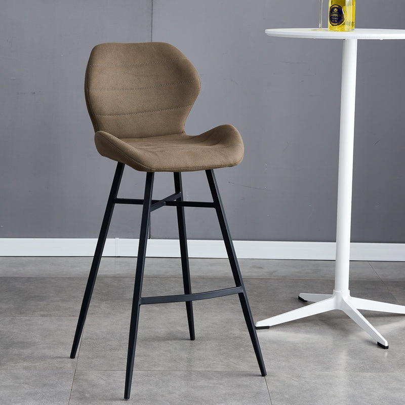 Gevormde stoel gestoffeerde lage rugbarkrukken met metalen basis