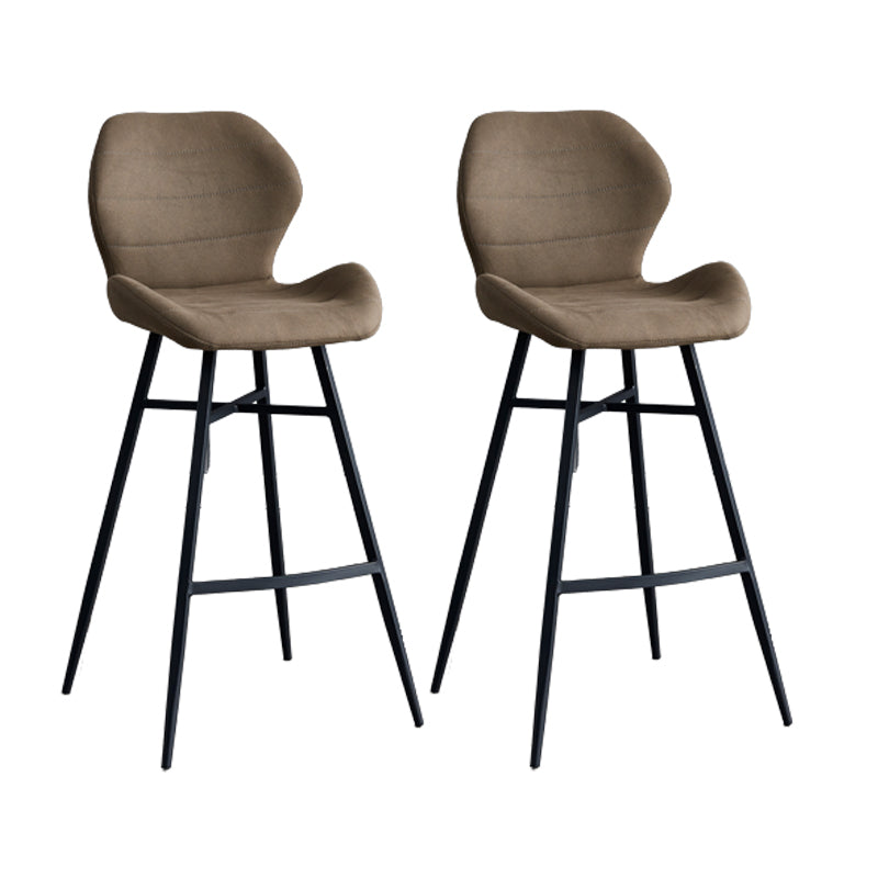 Gevormde stoel gestoffeerde lage rugbarkrukken met metalen basis