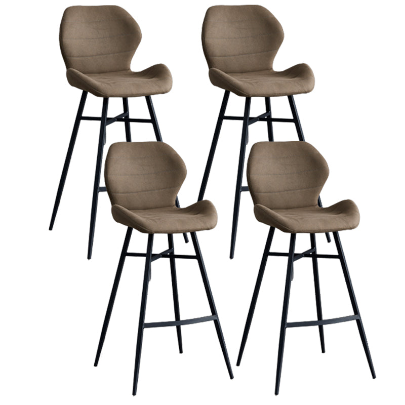 Gevormde stoel gestoffeerde lage rugbarkrukken met metalen basis