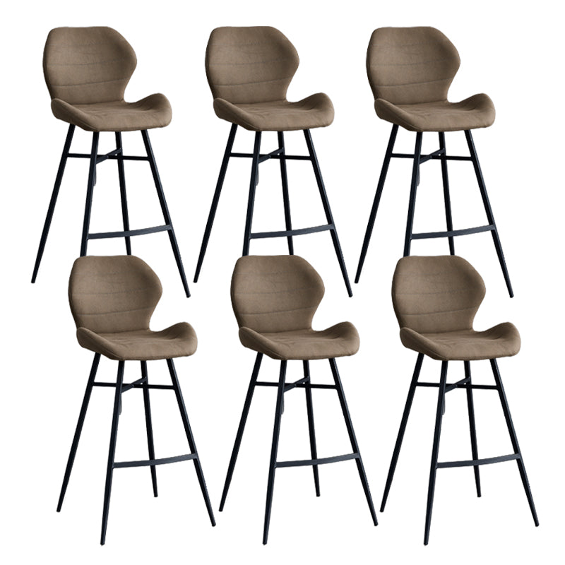 Gevormde stoel gestoffeerde lage rugbarkrukken met metalen basis