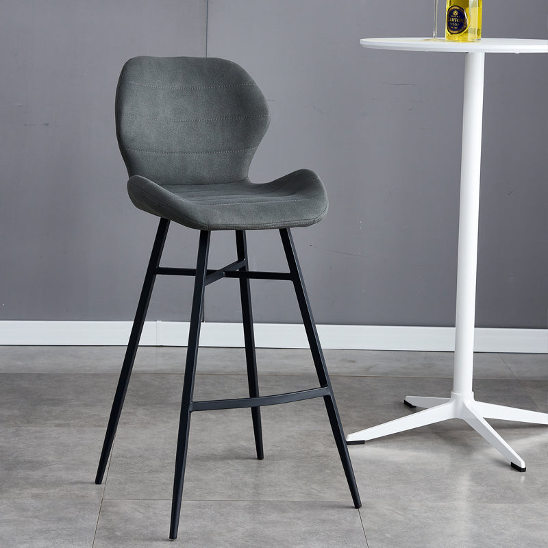 Gevormde stoel gestoffeerde lage rugbarkrukken met metalen basis