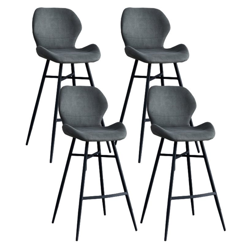 Gevormde stoel gestoffeerde lage rugbarkrukken met metalen basis