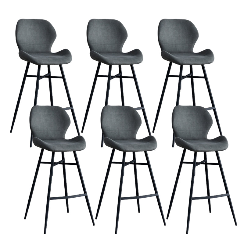 Gevormde stoel gestoffeerde lage rugbarkrukken met metalen basis