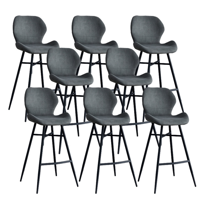 Gevormde stoel gestoffeerde lage rugbarkrukken met metalen basis