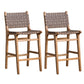 Contemporary 37" Height Solid Wood Backrest Counter High Stool Grey 2 Piece Set Clearhalo 'Bar Furniture' 'Bar Stools' 'bar_stools' 'furn' 'furn_bar_stools' 'Furniture' 'Kitchen & Dining Furniture' 7605015