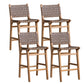 Contemporary 37" Height Solid Wood Backrest Counter High Stool Grey 4 Piece Set Clearhalo 'Bar Furniture' 'Bar Stools' 'bar_stools' 'furn' 'furn_bar_stools' 'Furniture' 'Kitchen & Dining Furniture' 7605016