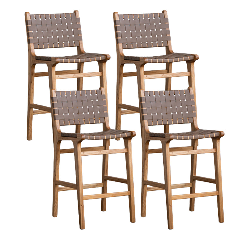 Contemporary 37" Height Solid Wood Backrest Counter High Stool Grey 4 Piece Set Clearhalo 'Bar Furniture' 'Bar Stools' 'bar_stools' 'furn' 'furn_bar_stools' 'Furniture' 'Kitchen & Dining Furniture' 7605016