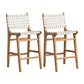 Contemporary 37" Height Solid Wood Backrest Counter High Stool White 2 Piece Set Clearhalo 'Bar Furniture' 'Bar Stools' 'bar_stools' 'furn' 'furn_bar_stools' 'Furniture' 'Kitchen & Dining Furniture' 7605025