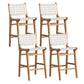 Contemporary 37" Height Solid Wood Backrest Counter High Stool White 4 Piece Set Clearhalo 'Bar Furniture' 'Bar Stools' 'bar_stools' 'furn' 'furn_bar_stools' 'Furniture' 'Kitchen & Dining Furniture' 7605026
