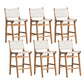 Contemporary 37" Height Solid Wood Backrest Counter High Stool White 6 Piece Set Clearhalo 'Bar Furniture' 'Bar Stools' 'bar_stools' 'furn' 'furn_bar_stools' 'Furniture' 'Kitchen & Dining Furniture' 7605029
