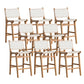 Contemporary 37" Height Solid Wood Backrest Counter High Stool White 8 Piece Set Clearhalo 'Bar Furniture' 'Bar Stools' 'bar_stools' 'furn' 'furn_bar_stools' 'Furniture' 'Kitchen & Dining Furniture' 7605030