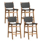 Contemporary 37" Height Solid Wood Backrest Counter High Stool Black 4 Piece Set Clearhalo 'Bar Furniture' 'Bar Stools' 'bar_stools' 'furn' 'furn_bar_stools' 'Furniture' 'Kitchen & Dining Furniture' 7605033