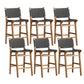 Contemporary 37" Height Solid Wood Backrest Counter High Stool Black 6 Piece Set Clearhalo 'Bar Furniture' 'Bar Stools' 'bar_stools' 'furn' 'furn_bar_stools' 'Furniture' 'Kitchen & Dining Furniture' 7605034