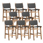 Contemporary 37" Height Solid Wood Backrest Counter High Stool Black 8 Piece Set Clearhalo 'Bar Furniture' 'Bar Stools' 'bar_stools' 'furn' 'furn_bar_stools' 'Furniture' 'Kitchen & Dining Furniture' 7605035