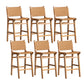 Contemporary 37" Height Solid Wood Backrest Counter High Stool Brown 6 Piece Set Clearhalo 'Bar Furniture' 'Bar Stools' 'bar_stools' 'furn' 'furn_bar_stools' 'Furniture' 'Kitchen & Dining Furniture' 7605039