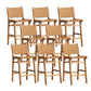 Contemporary 37" Height Solid Wood Backrest Counter High Stool Brown 8 Piece Set Clearhalo 'Bar Furniture' 'Bar Stools' 'bar_stools' 'furn' 'furn_bar_stools' 'Furniture' 'Kitchen & Dining Furniture' 7605040