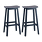 Contemporary 30" Height Solid Wood Backrest Counter High Stool with 4 Legs Navy 2 Piece Set Clearhalo 'Bar Furniture' 'Bar Stools' 'bar_stools' 'furn' 'furn_bar_stools' 'Furniture' 'Kitchen & Dining Furniture' 7605044