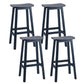 Contemporary 30" Height Solid Wood Backrest Counter High Stool with 4 Legs Navy 4 Piece Set Clearhalo 'Bar Furniture' 'Bar Stools' 'bar_stools' 'furn' 'furn_bar_stools' 'Furniture' 'Kitchen & Dining Furniture' 7605046